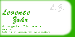 levente zohr business card